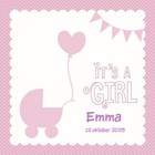 its a girl roze geboorte kaartje meisje